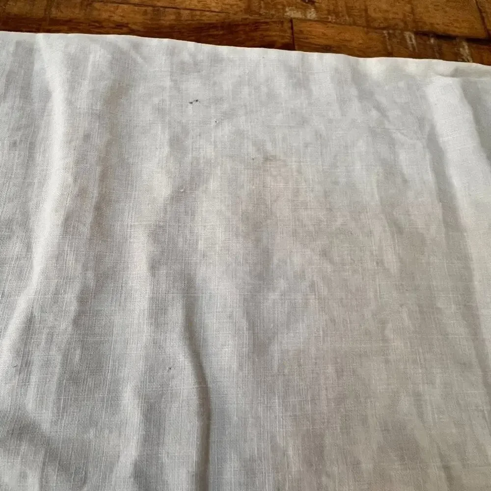 Vintage White Linen Table Runner 16 x 50